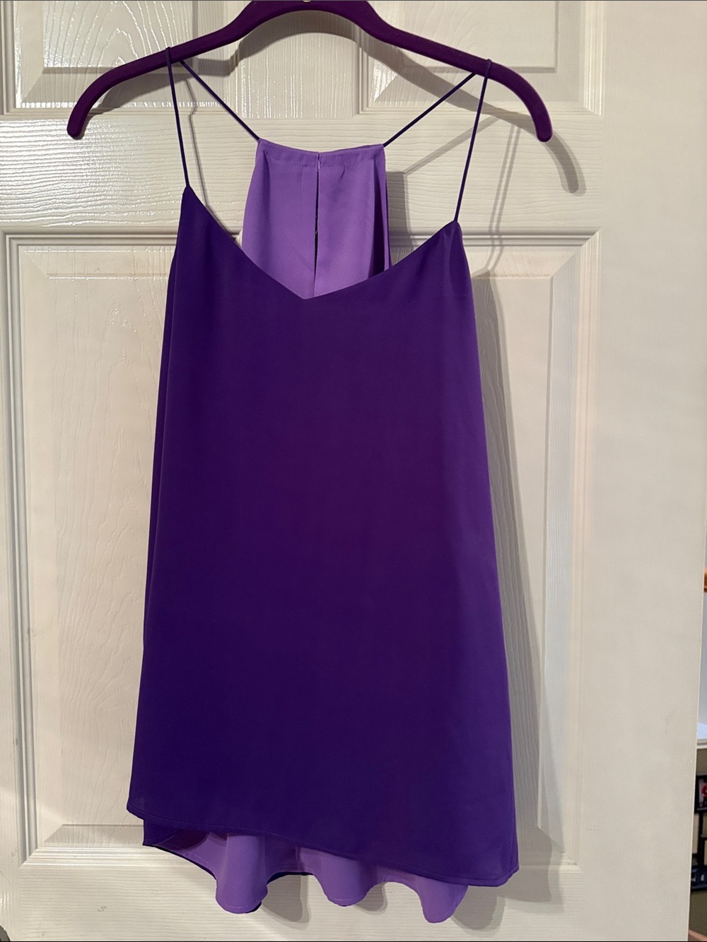 Express Purple/Lavender Reversible Spaghetti-Strap Layered Camisole,